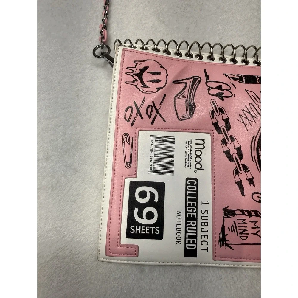 Mean Girls Style Pink Notebook Crossbody Bag/Purse Current Mood 90's Style Bag - Picture 3 of 14